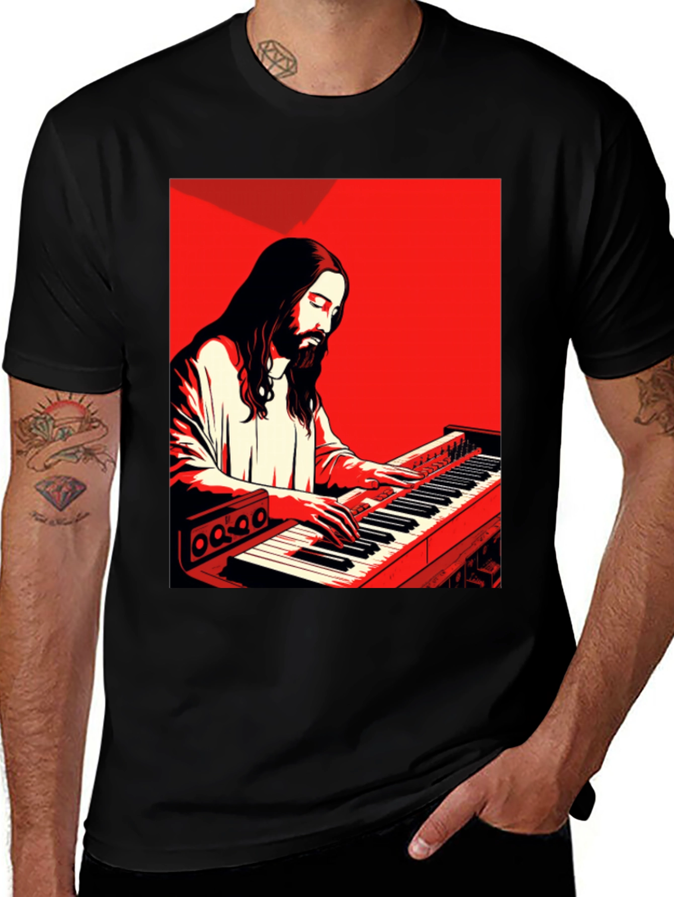 Jesus Playing Piano T-Shirt
