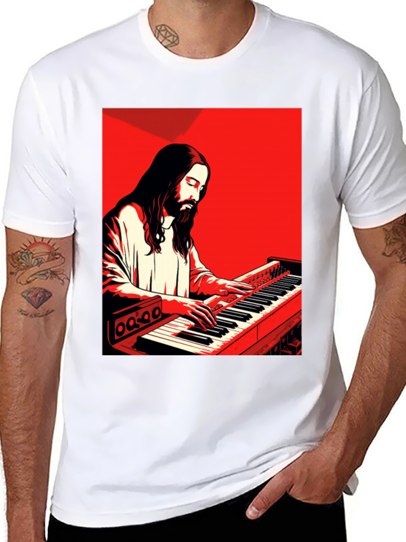 Jesus Playing Piano T-Shirt