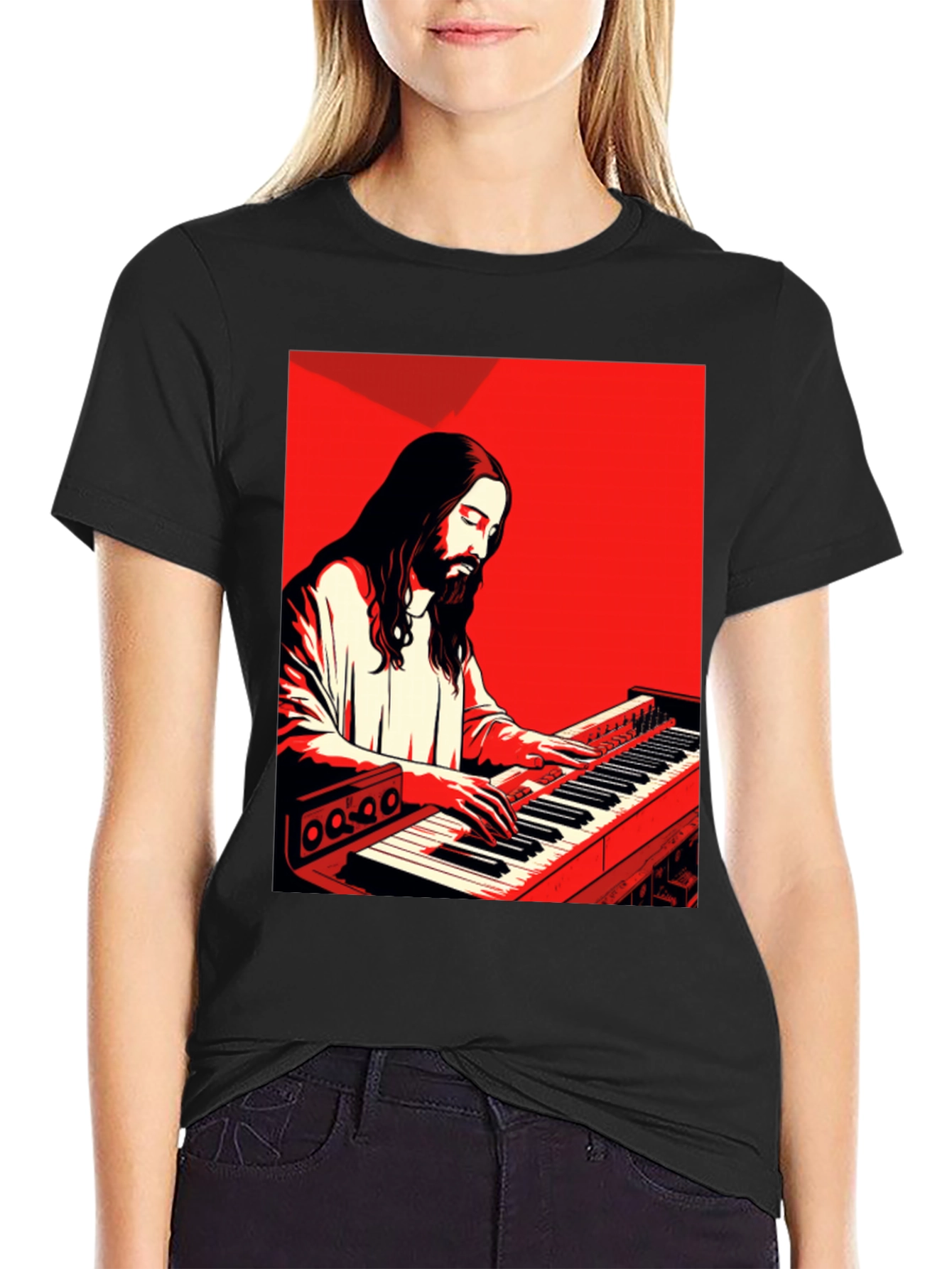 Jesus Playing Piano T-Shirt