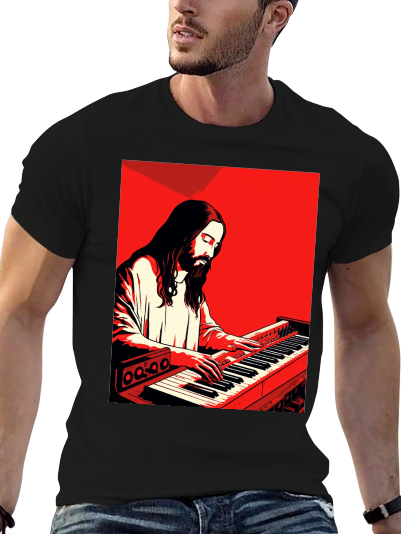 Jesus Playing Piano T-Shirt