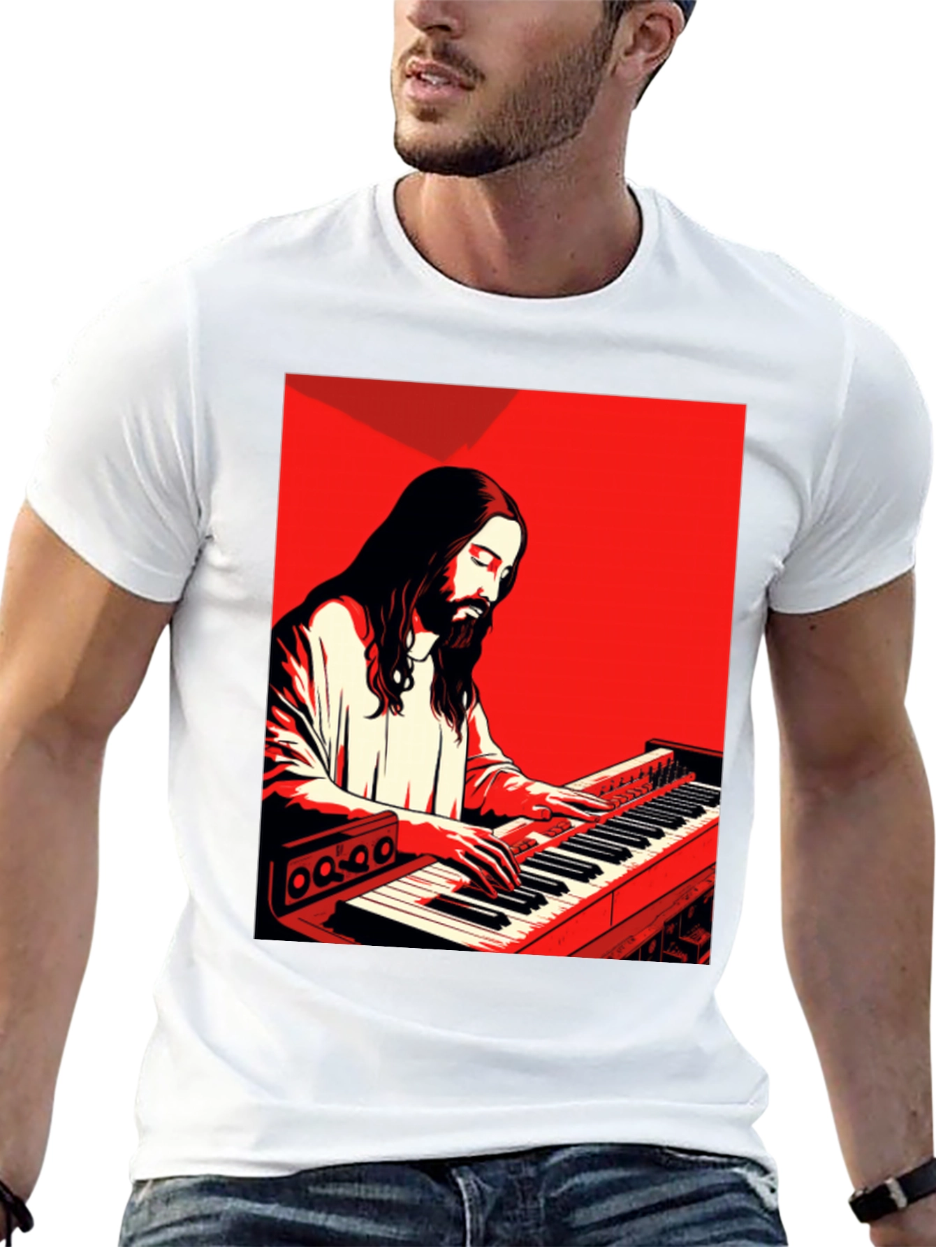 Jesus Playing Piano T-Shirt