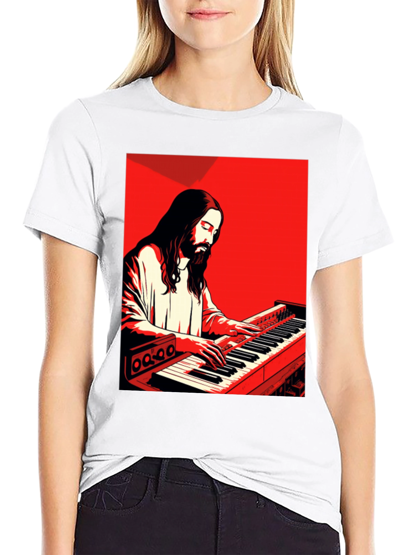 Jesus Playing Piano T-Shirt