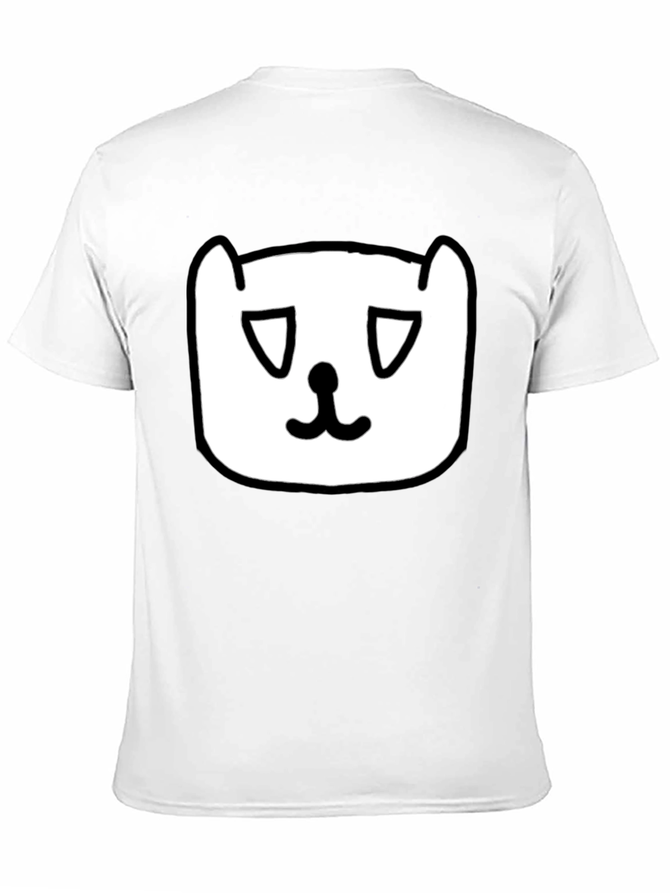Sad Cat Face Graphic Black T-Shirt