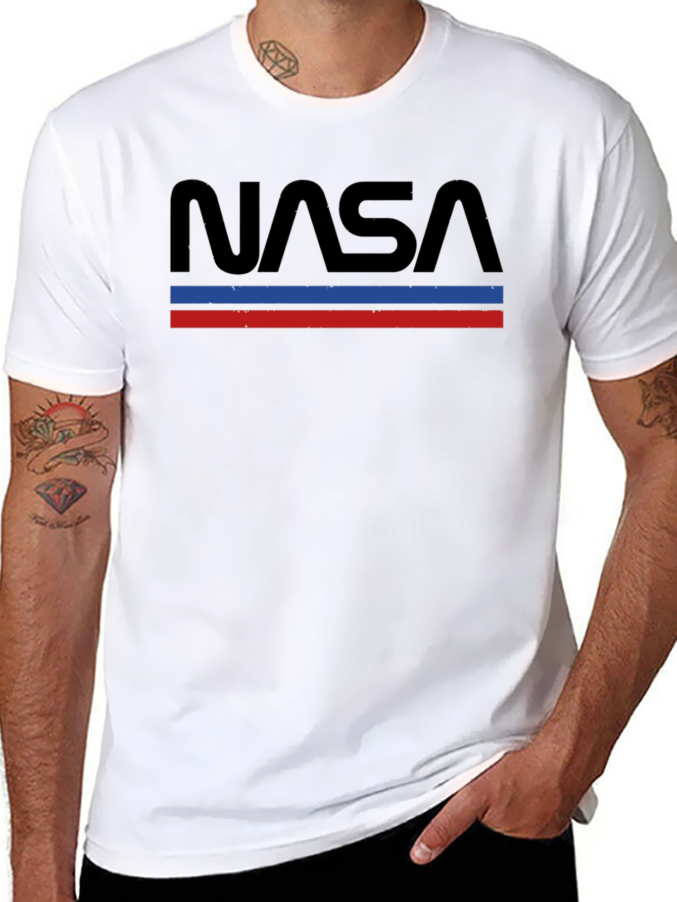 Retro NASA Graphic T-Shirt - Black