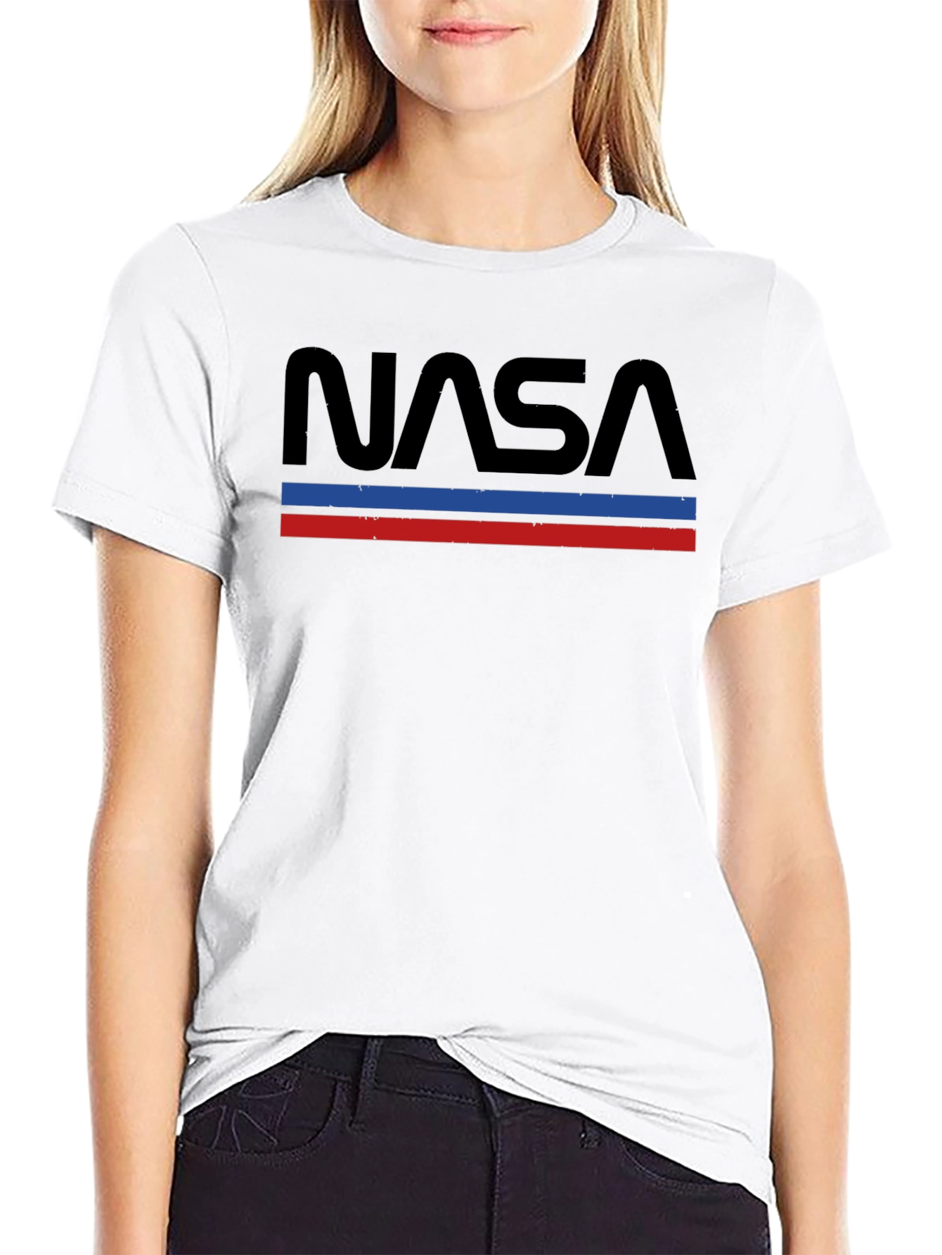 Retro NASA Graphic T-Shirt - Black