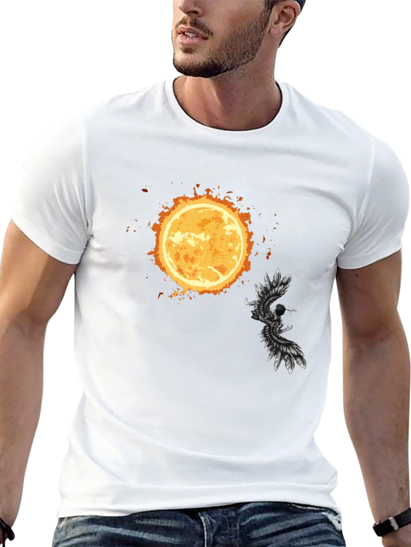 Phoenix Sun Graphic Tee - Stylish Black T-Shirt