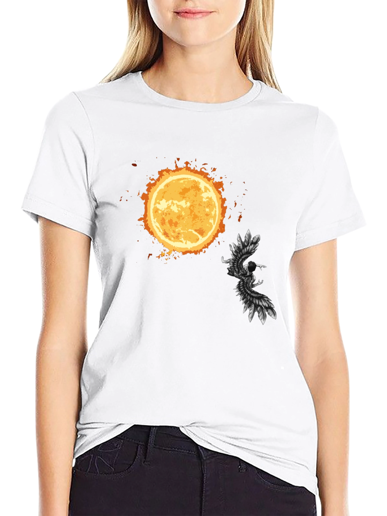 Phoenix Sun Graphic Tee - Stylish Black T-Shirt