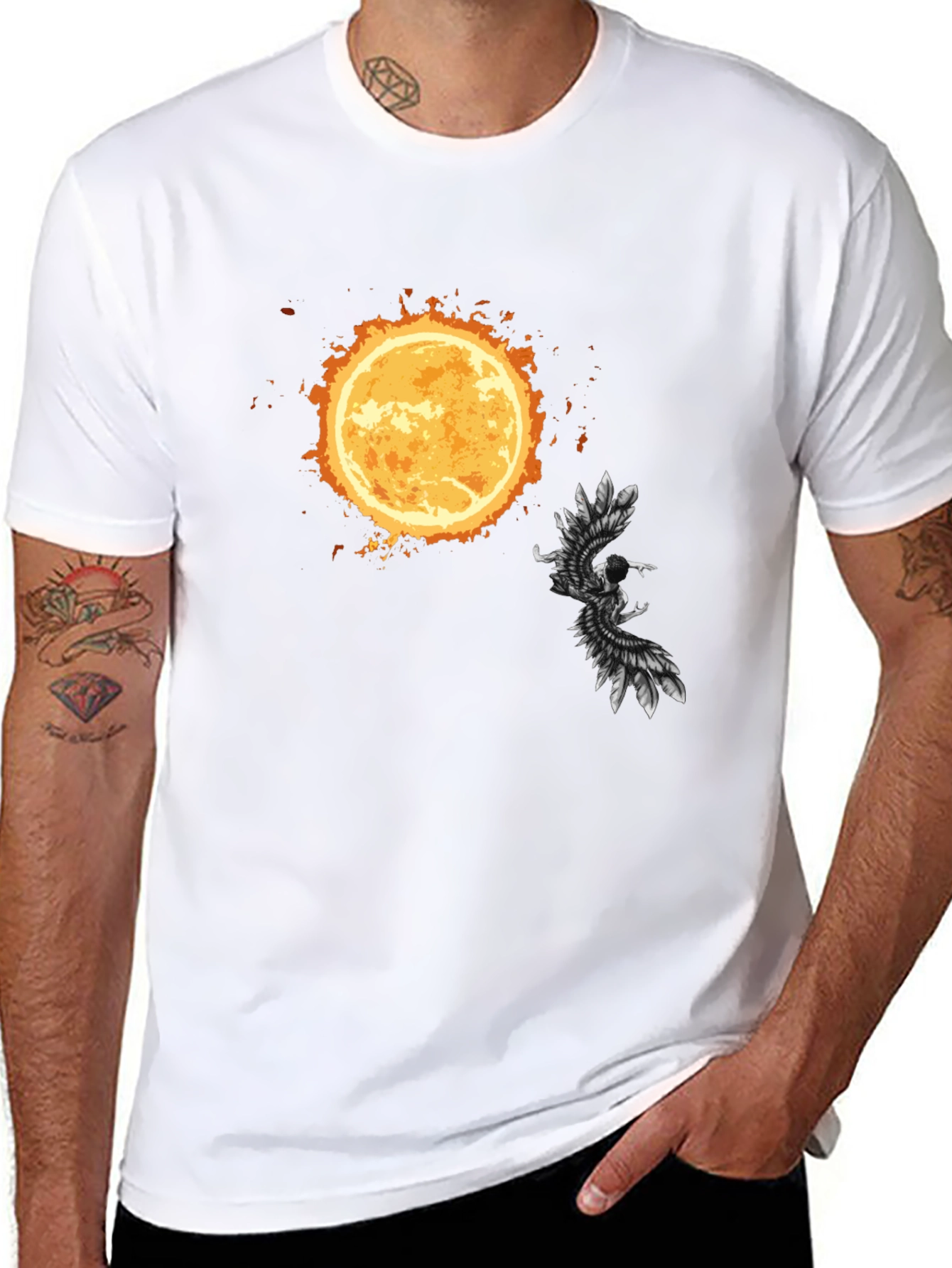 Phoenix Sun Graphic Tee - Stylish Black T-Shirt
