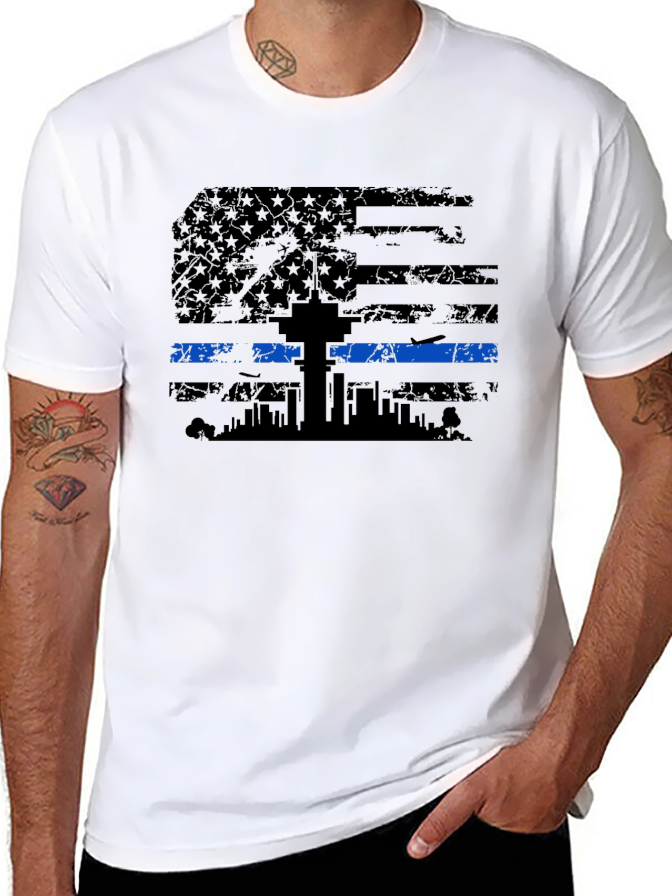 Thin Blue Line Flag T-Shirt