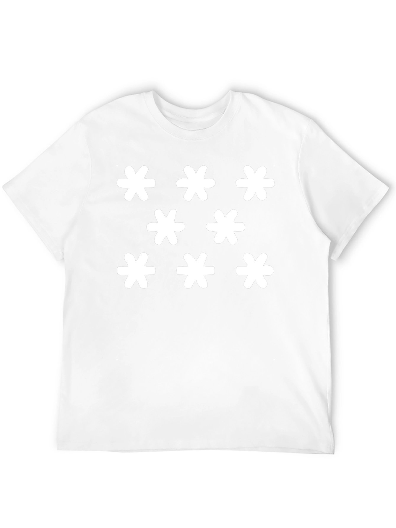 Black T-Shirt with Floral Star Pattern