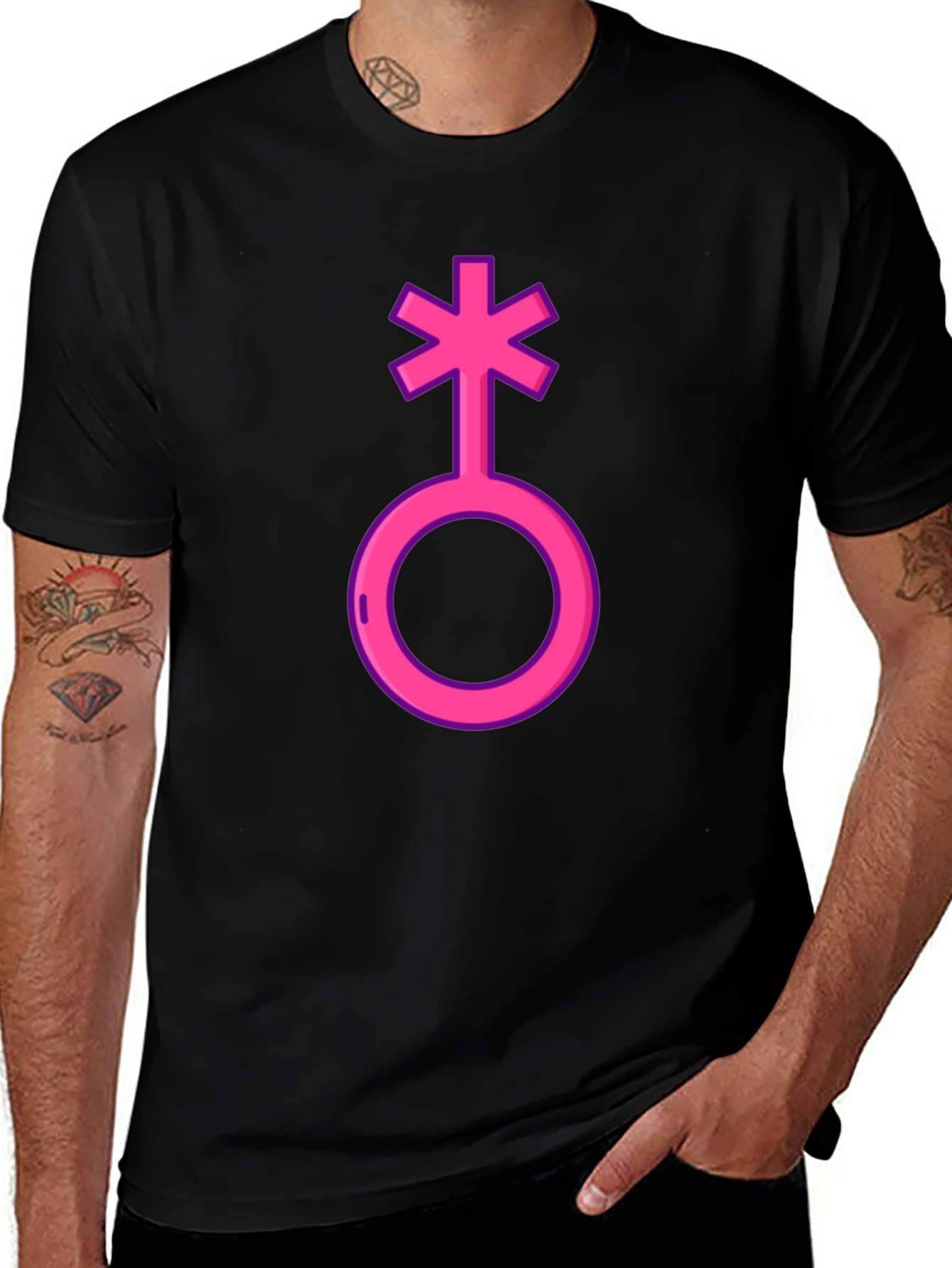 Genderqueer Symbol T-Shirt - Black