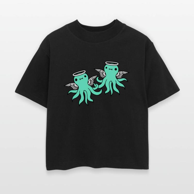 2 octopus angel team two friends wings halo flying