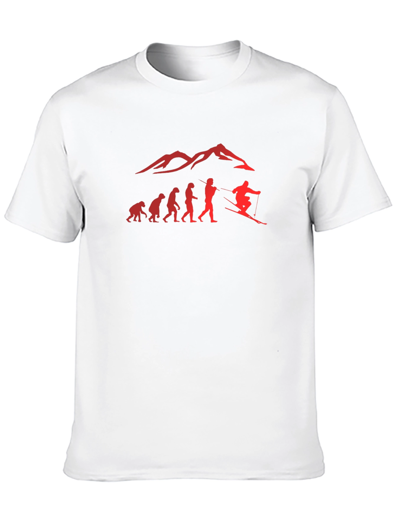 Evolution of Skiing Mens T-Shirt - Black
