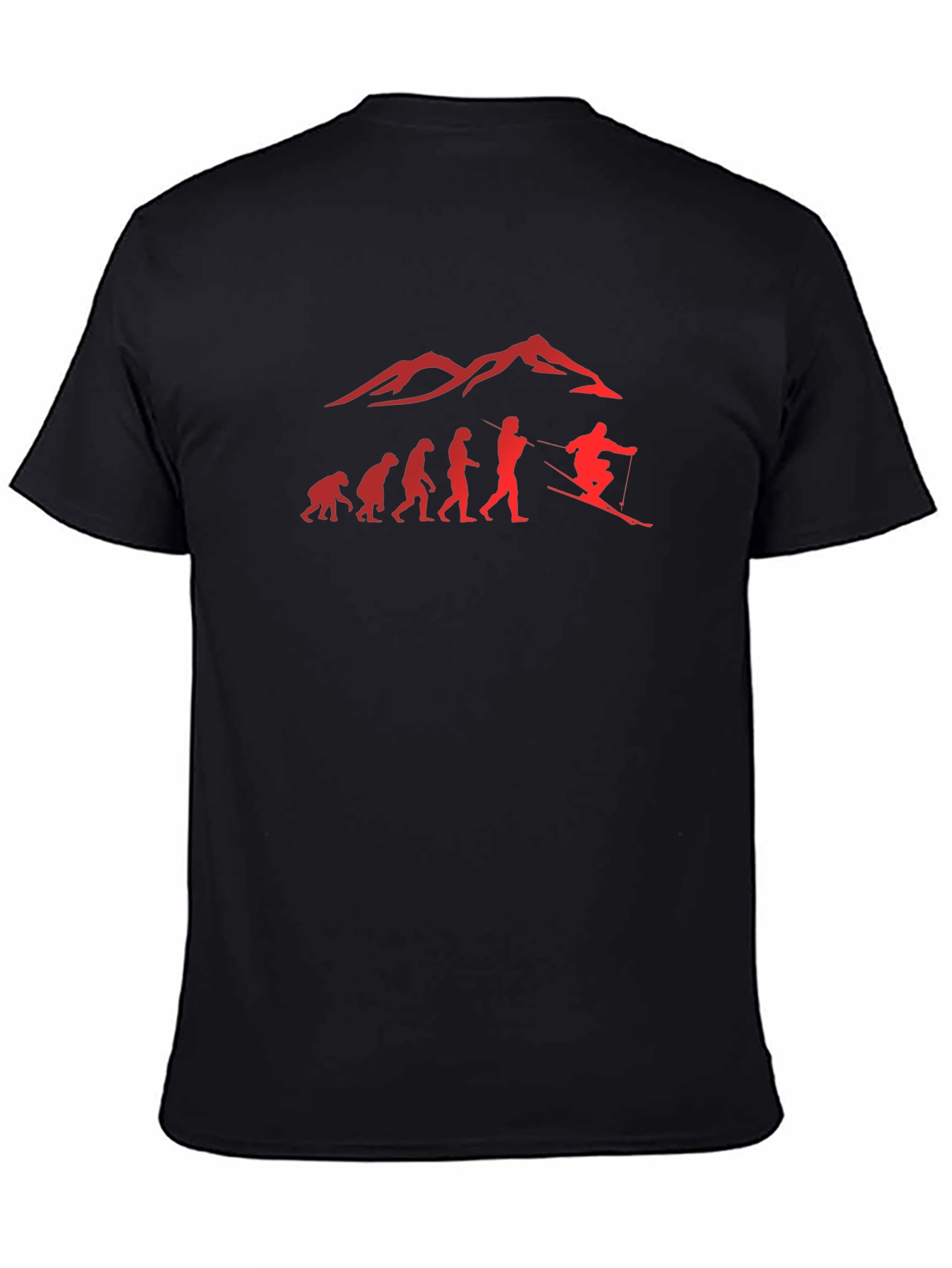 Evolution of Skiing Mens T-Shirt - Black