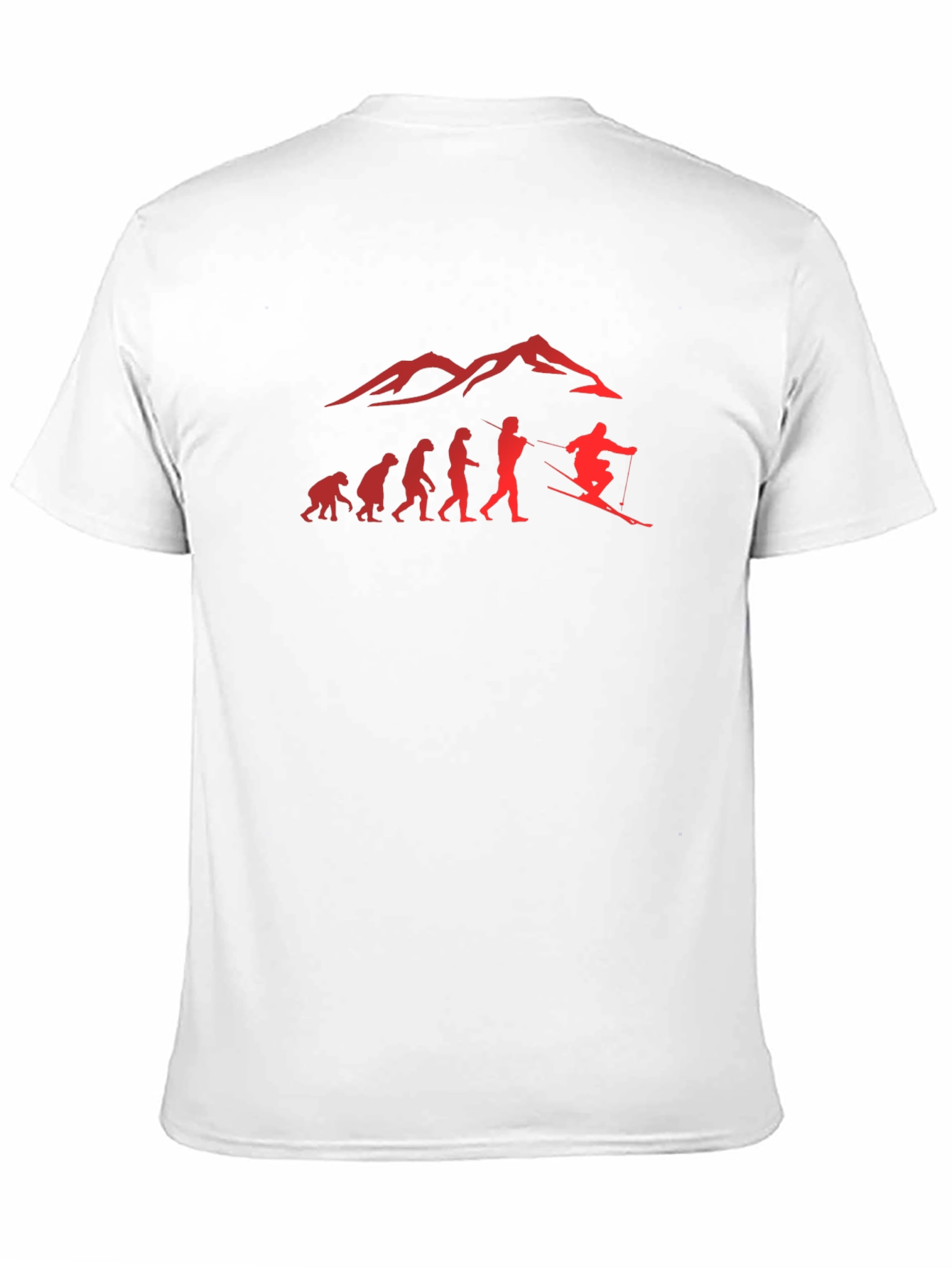 Evolution of Skiing Mens T-Shirt - Black