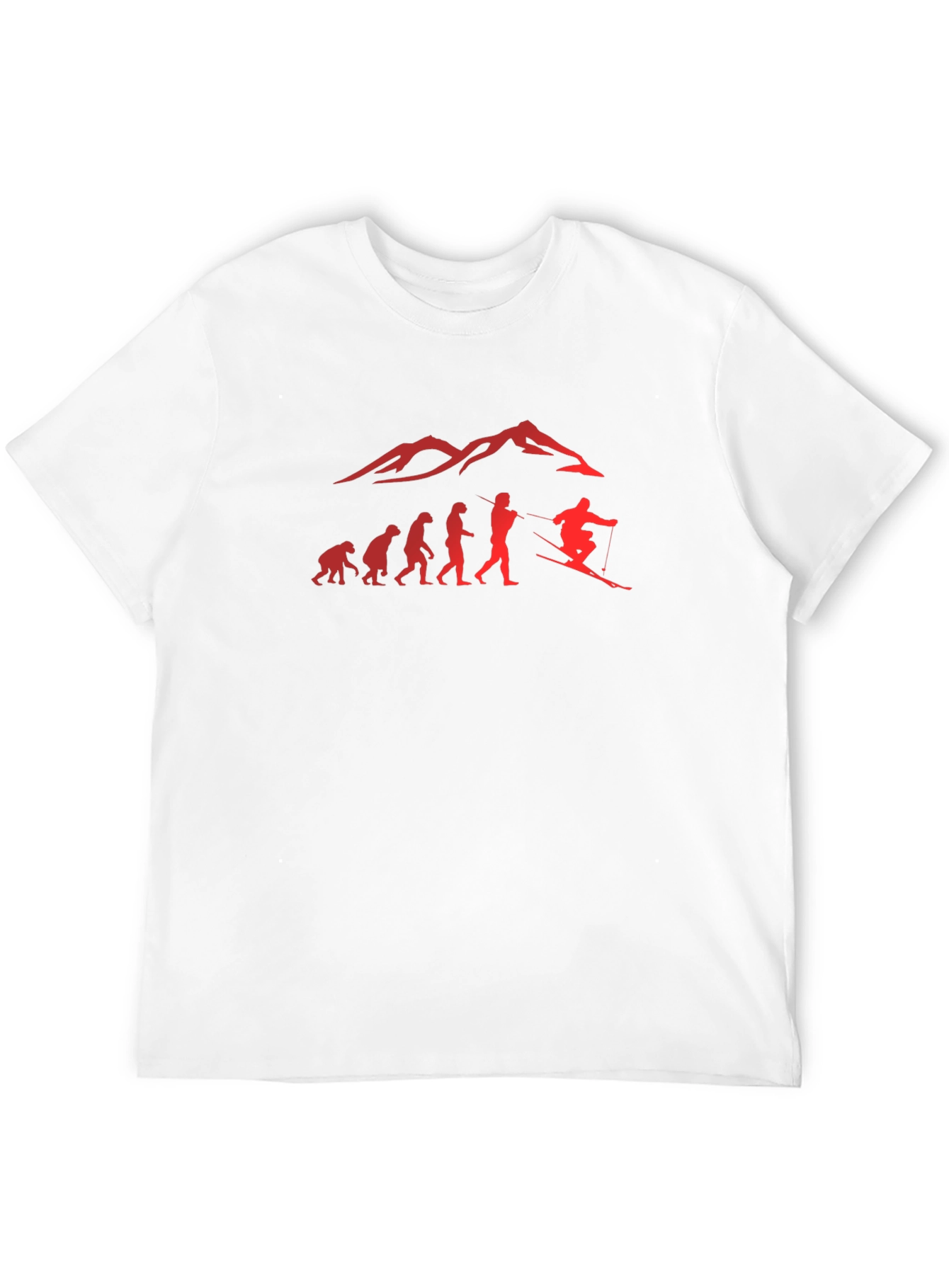 Evolution of Skiing Mens T-Shirt - Black