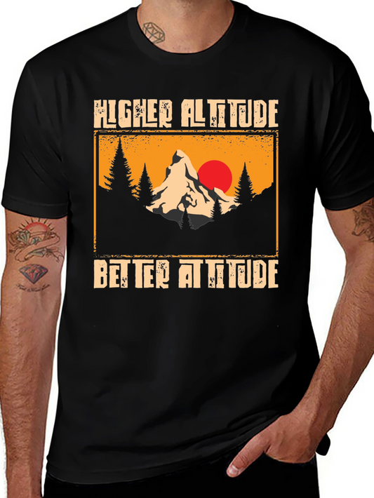 Higher Altitude Better Attitude Black T-Shirt