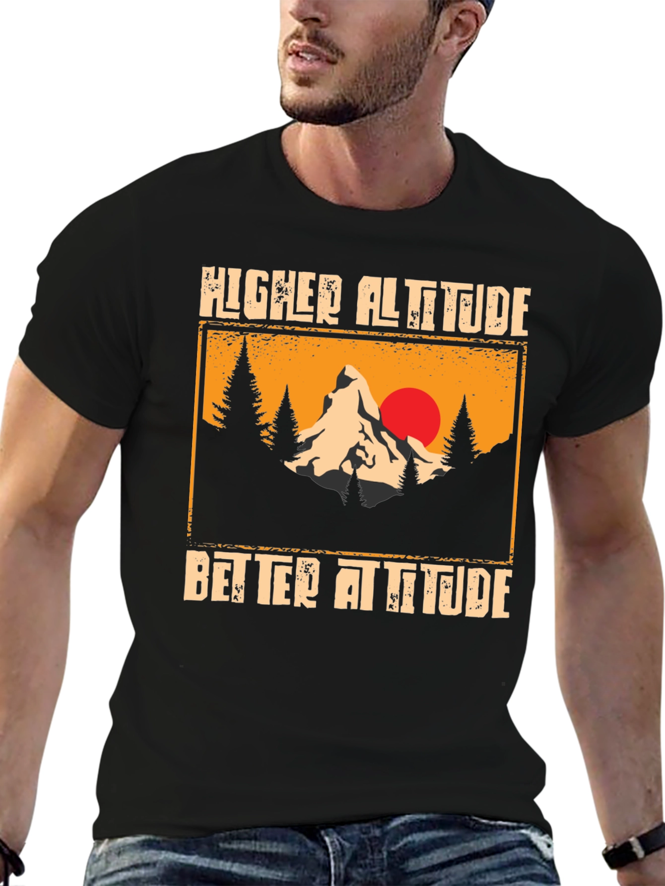 Higher Altitude Better Attitude Black T-Shirt