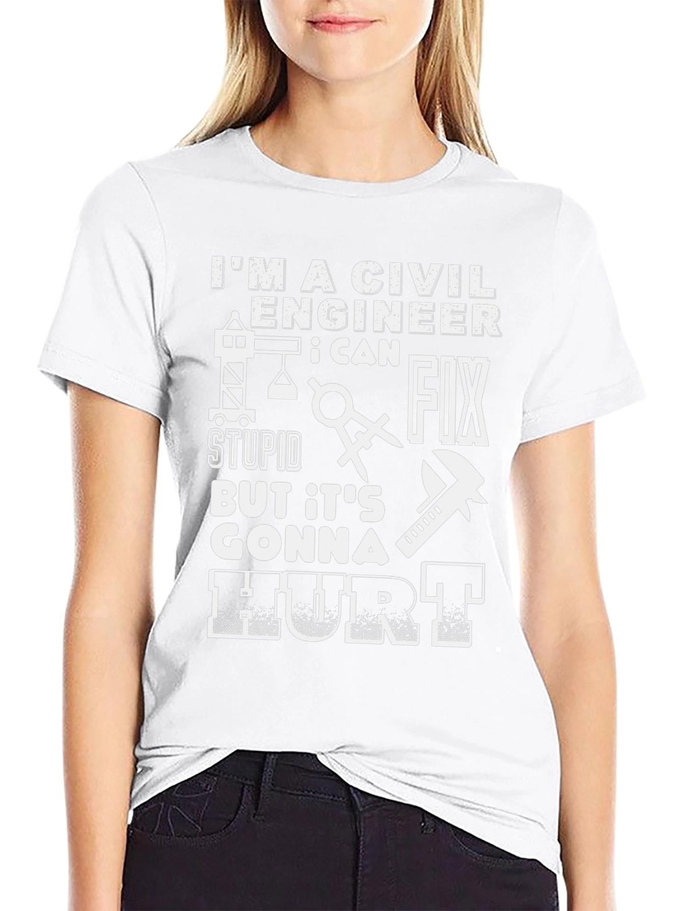 Civil Engineer T-Shirt - Fix Stupid Hurt Design