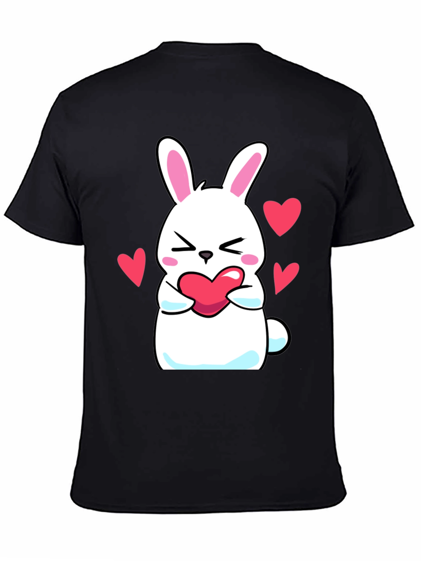 Cute Bunny Holding Heart Graphic T-Shirt