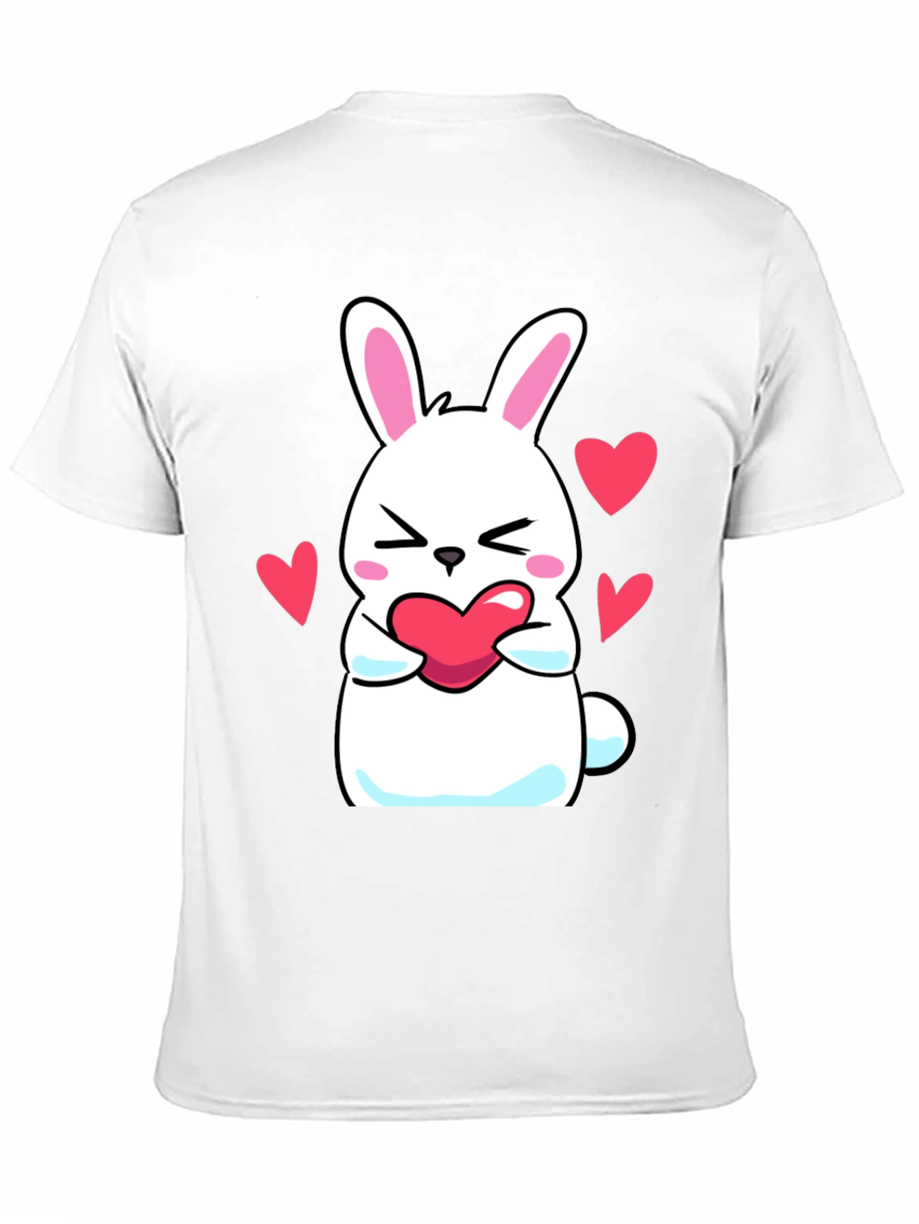 Cute Bunny Holding Heart Graphic T-Shirt