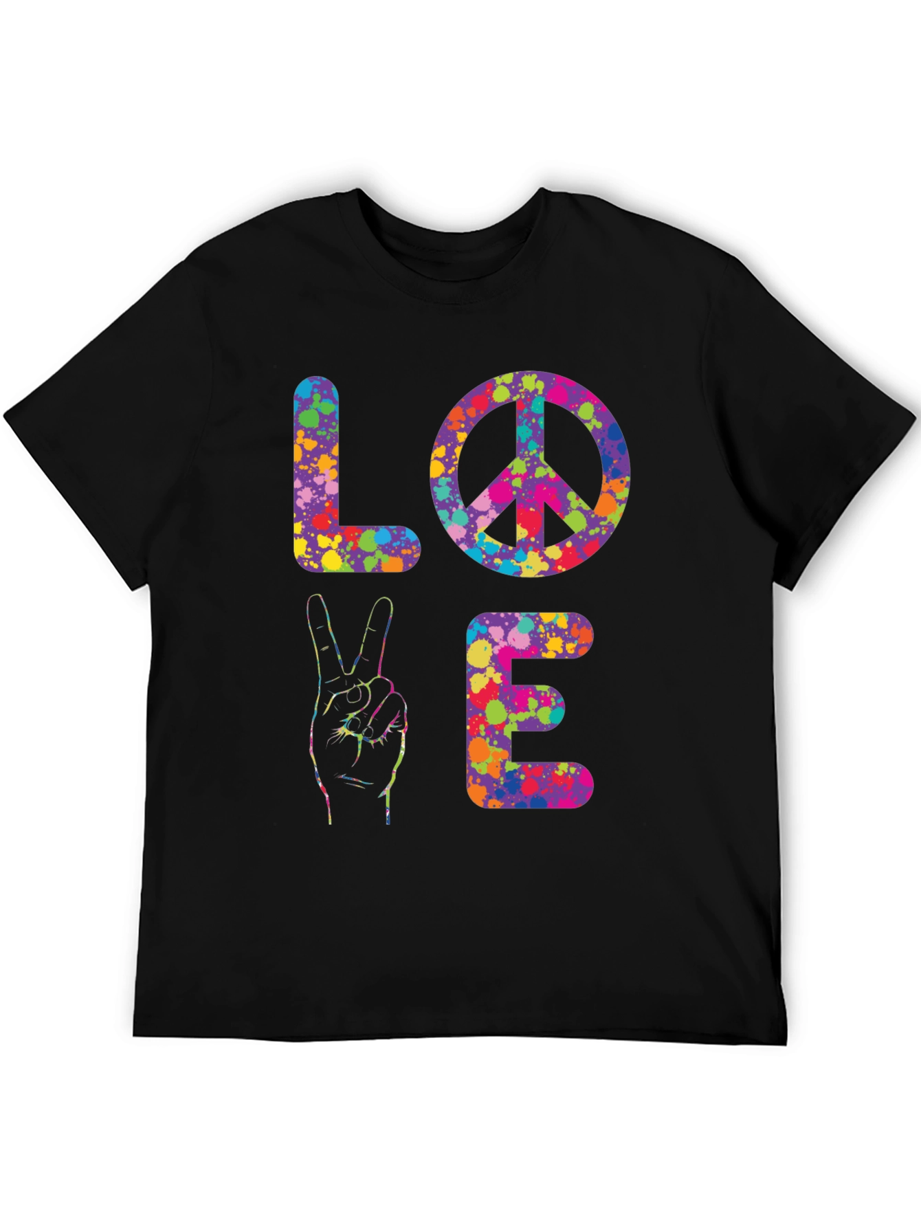 Peace & Love Tie-Dye Graphic T-Shirt