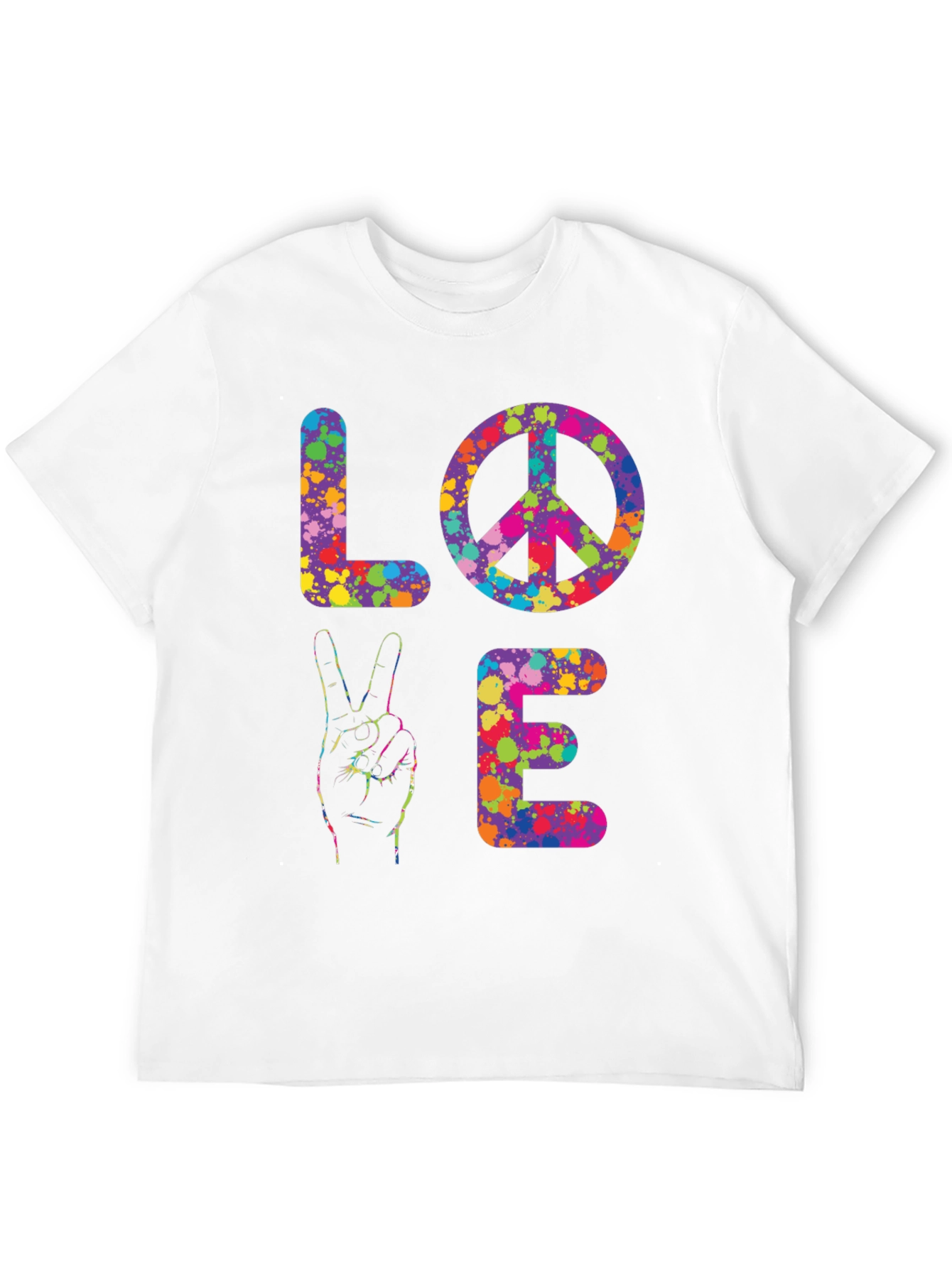 Peace & Love Tie-Dye Graphic T-Shirt