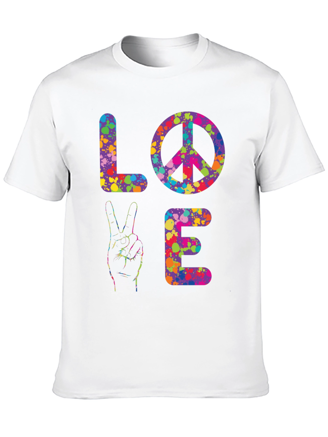 Peace & Love Tie-Dye Graphic T-Shirt