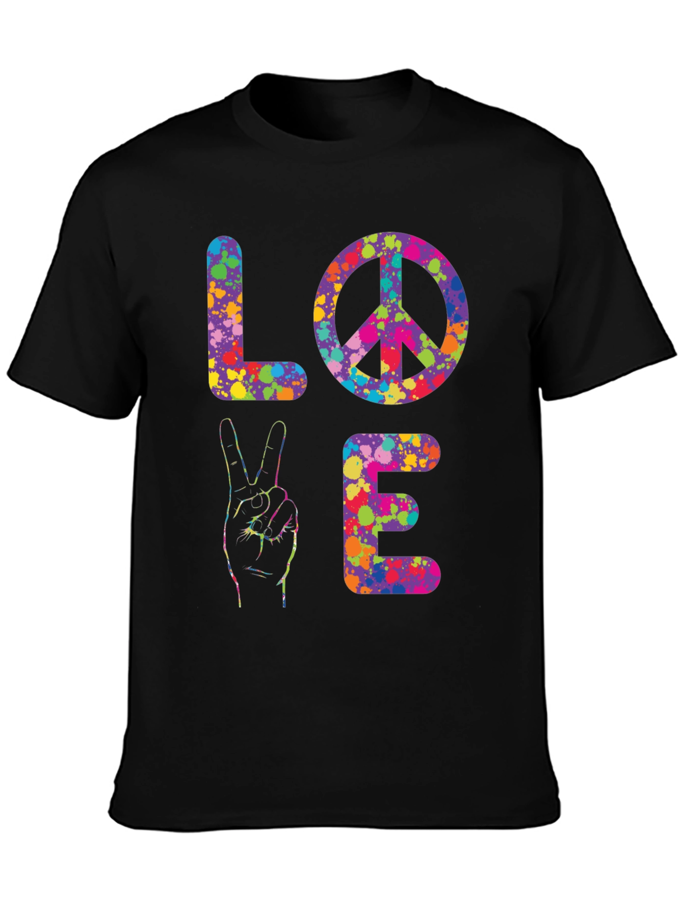 Peace & Love Tie-Dye Graphic T-Shirt