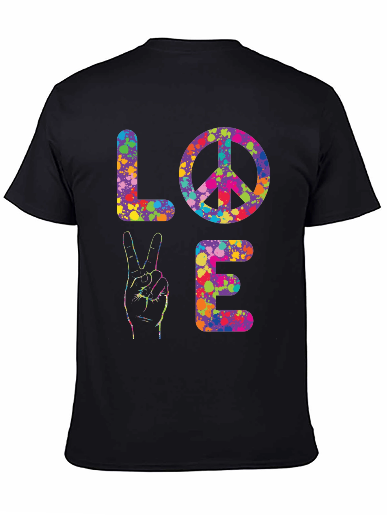 Peace & Love Tie-Dye Graphic T-Shirt