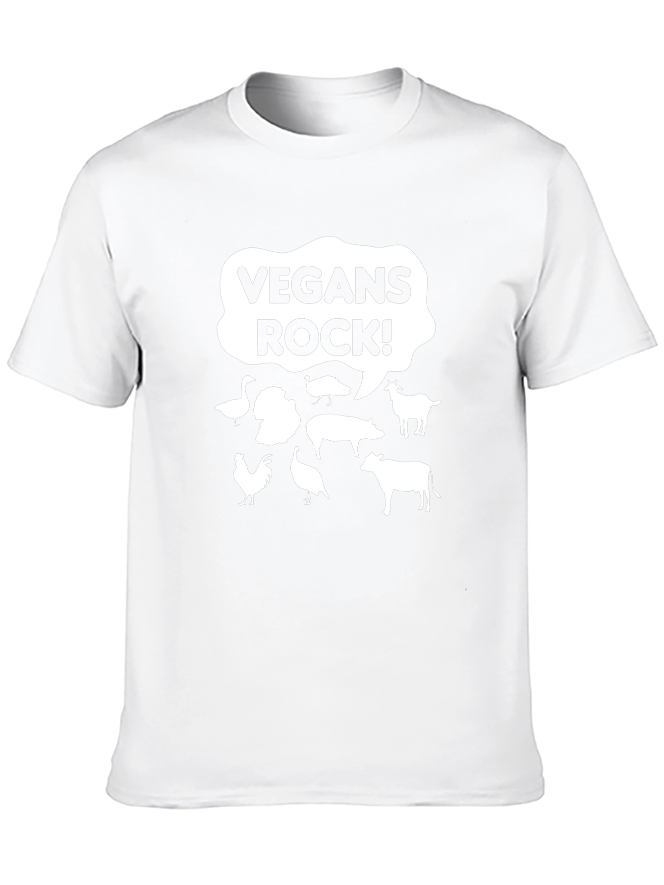 Vegans Rock! Animal Graphic T-Shirt Black