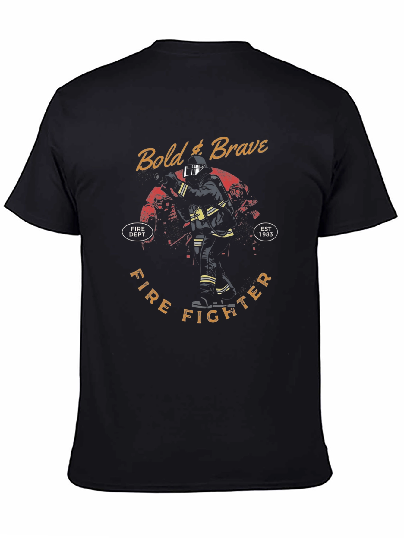 Bold & Brave Firefighter Graphic T-Shirt