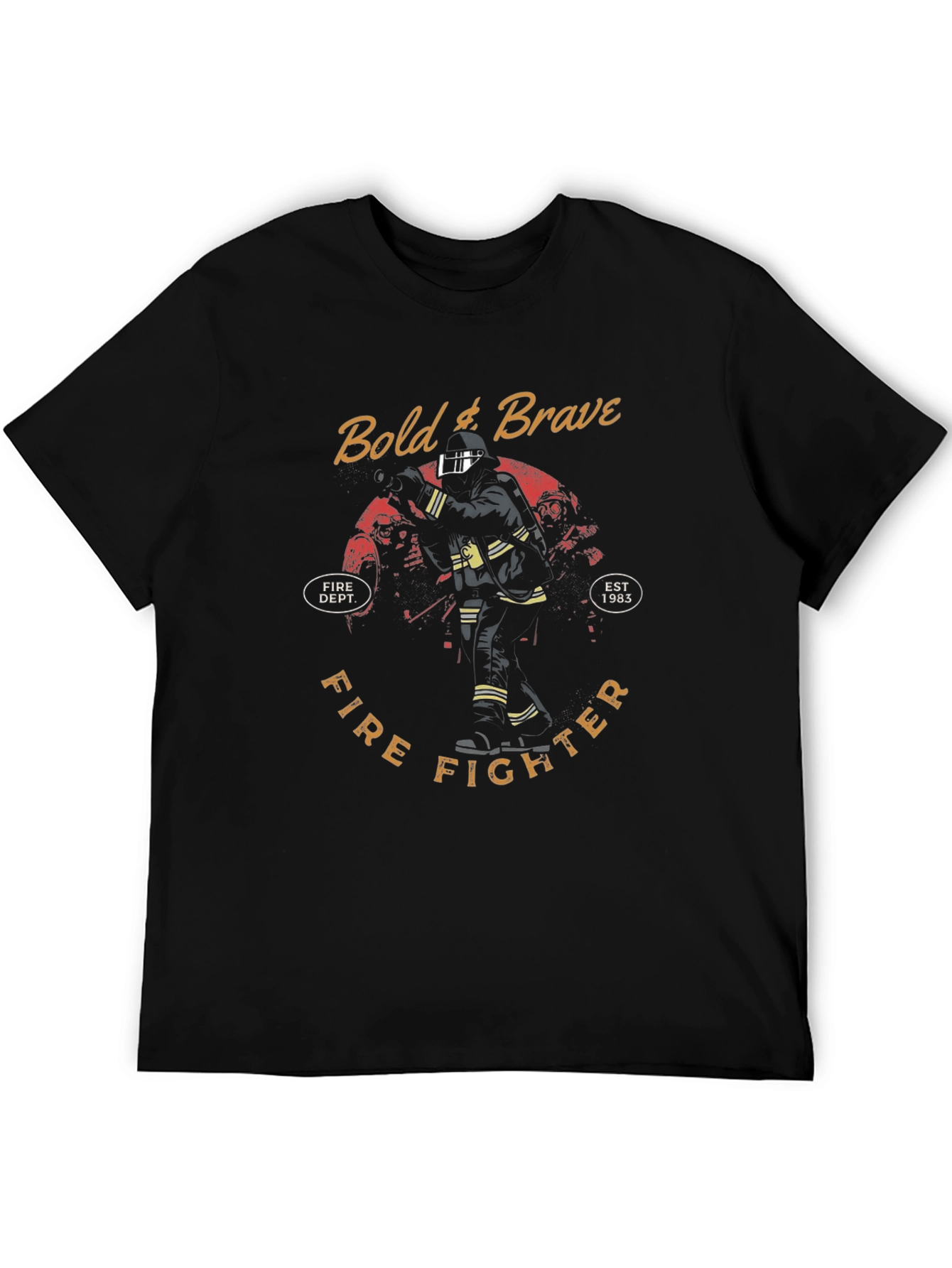 Bold & Brave Firefighter Graphic T-Shirt