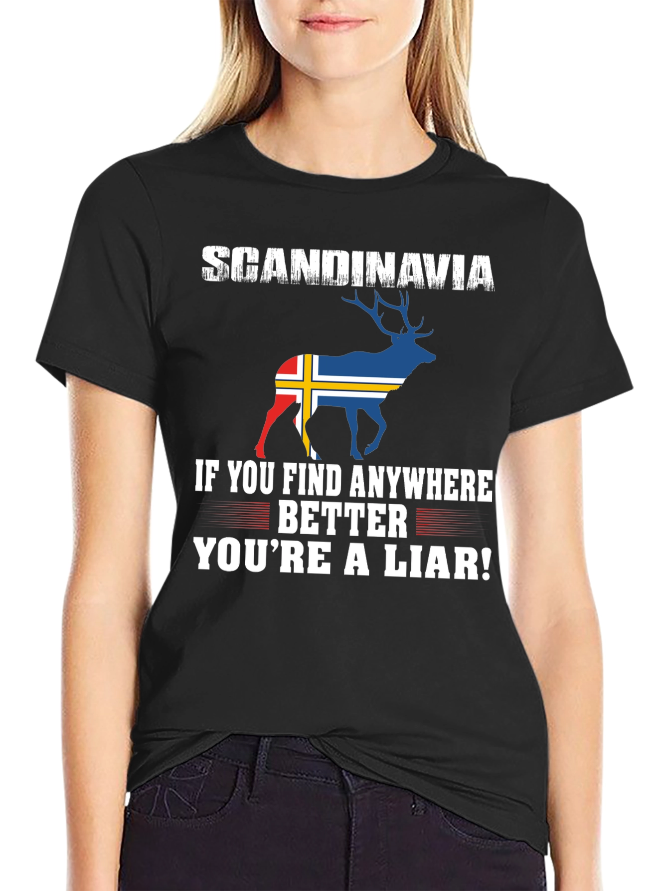 Scandinavia Iceland Flag Deer T-Shirt