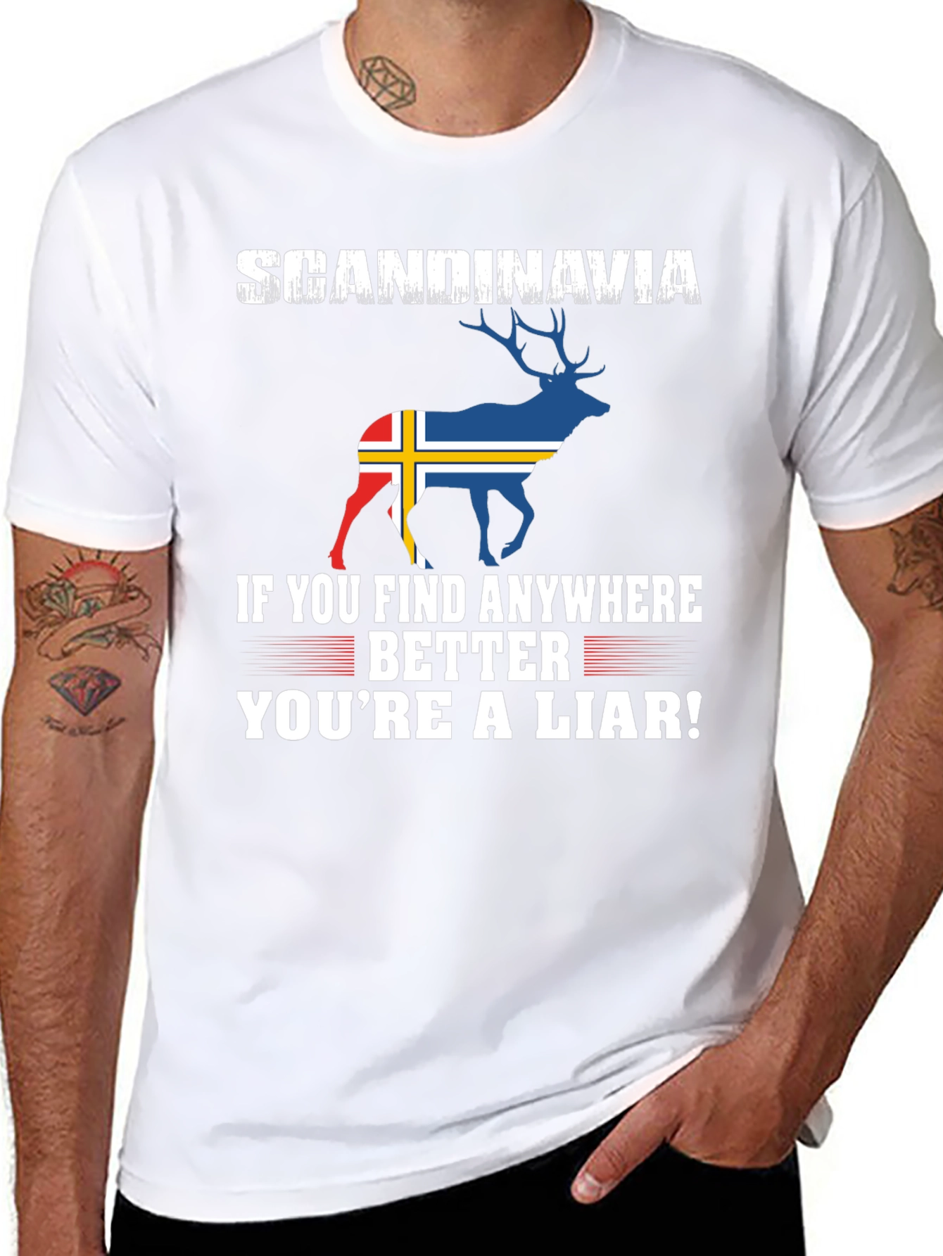 Scandinavia Iceland Flag Deer T-Shirt