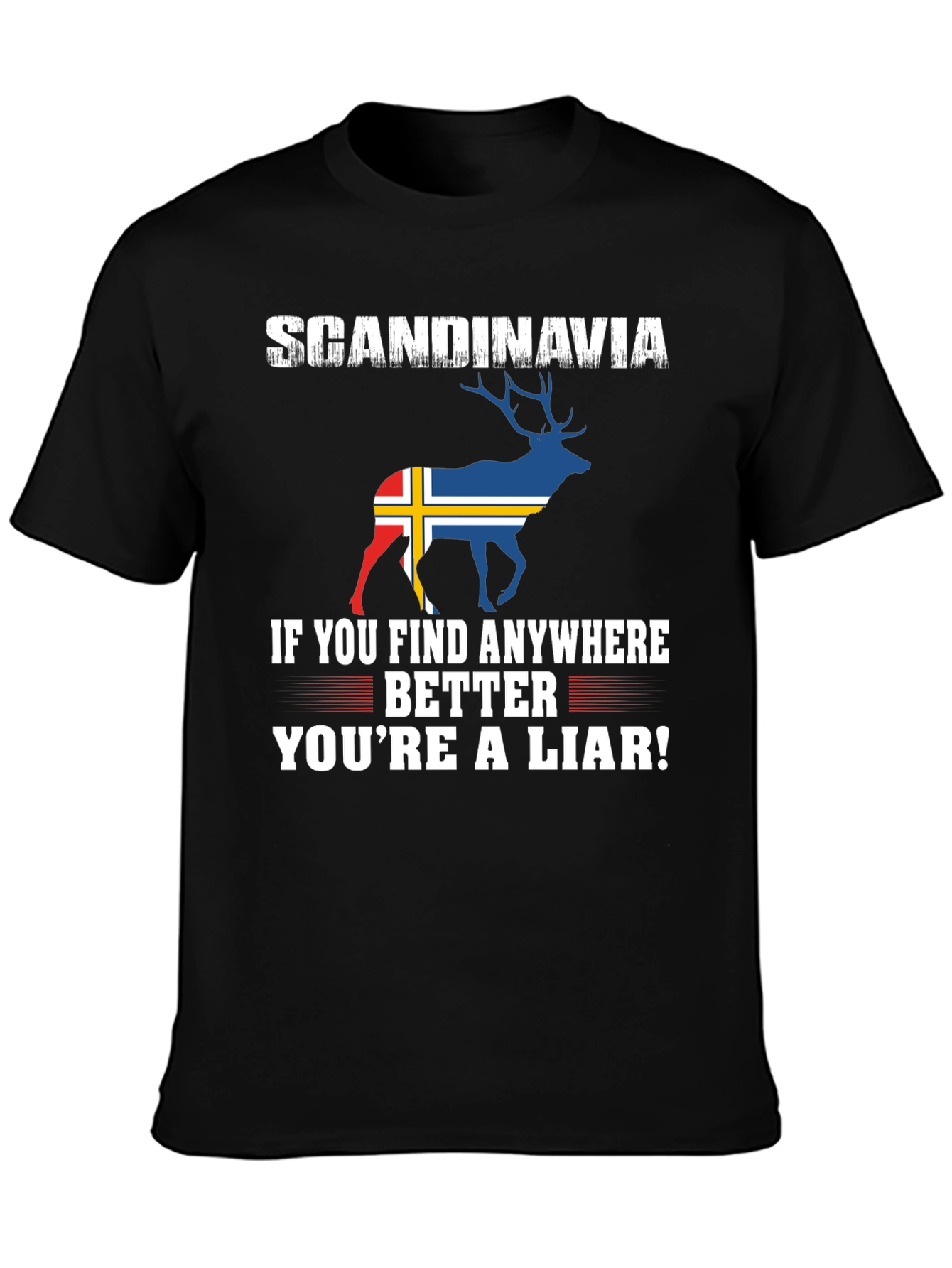 Scandinavia Iceland Flag Deer T-Shirt