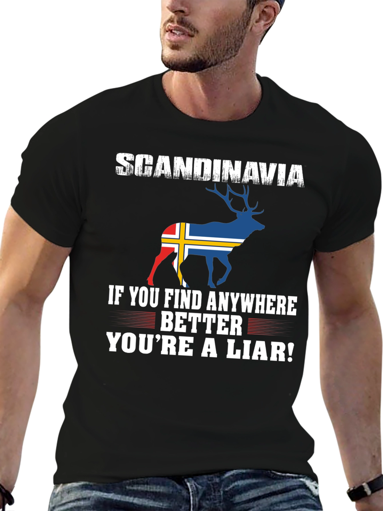 Scandinavia Iceland Flag Deer T-Shirt