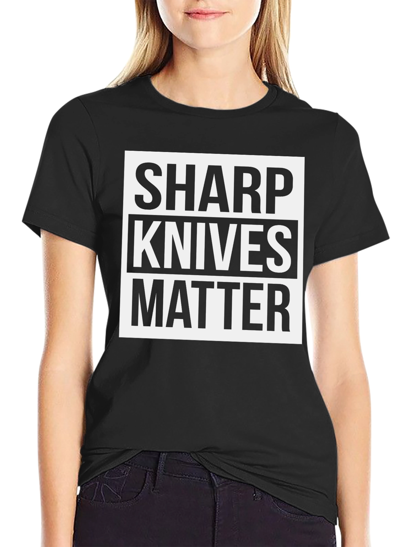 Sharp Knives Matter Graphic Tee - Black Cotton