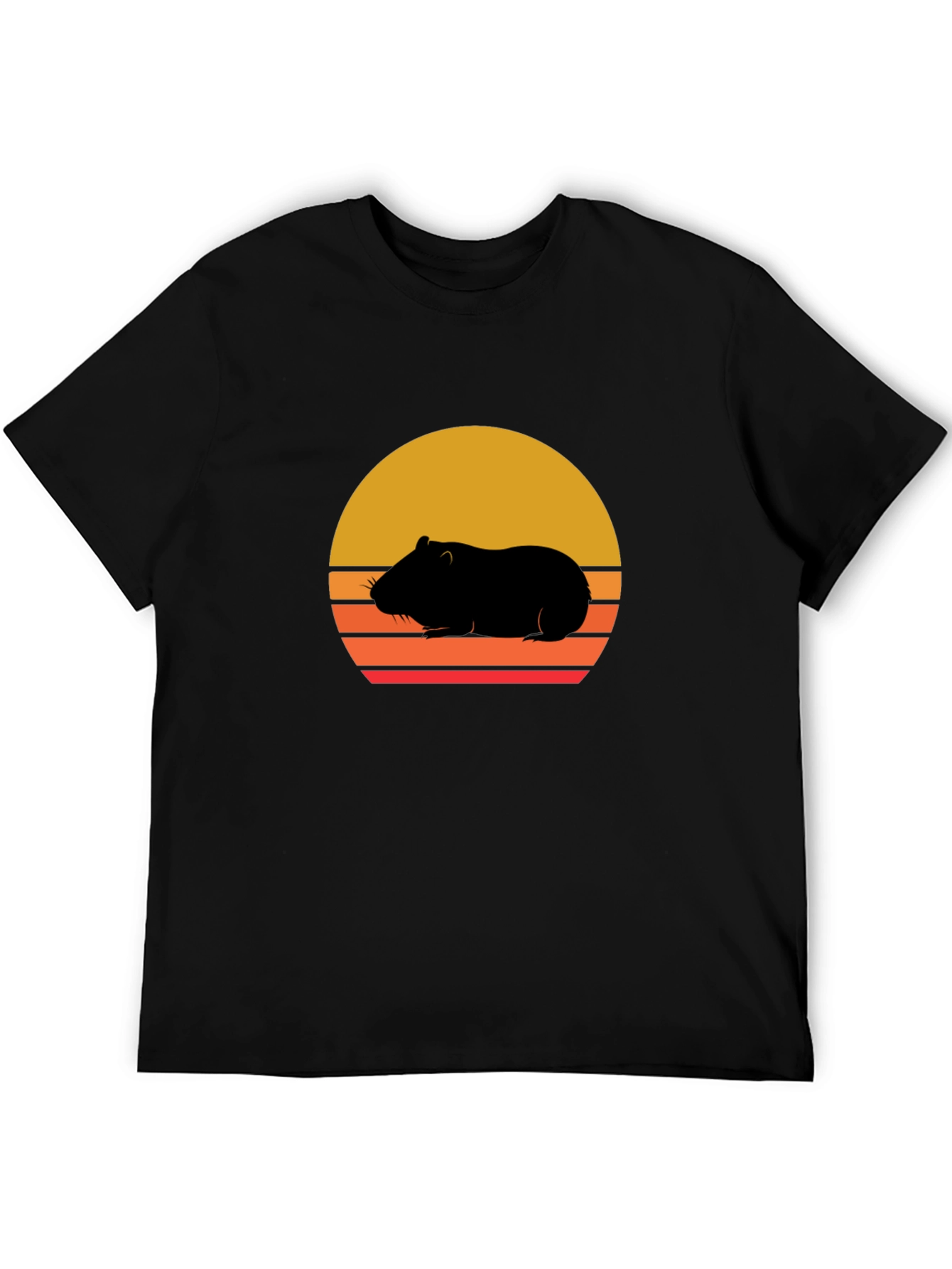 Retro Hamster Sunset Graphic Tee