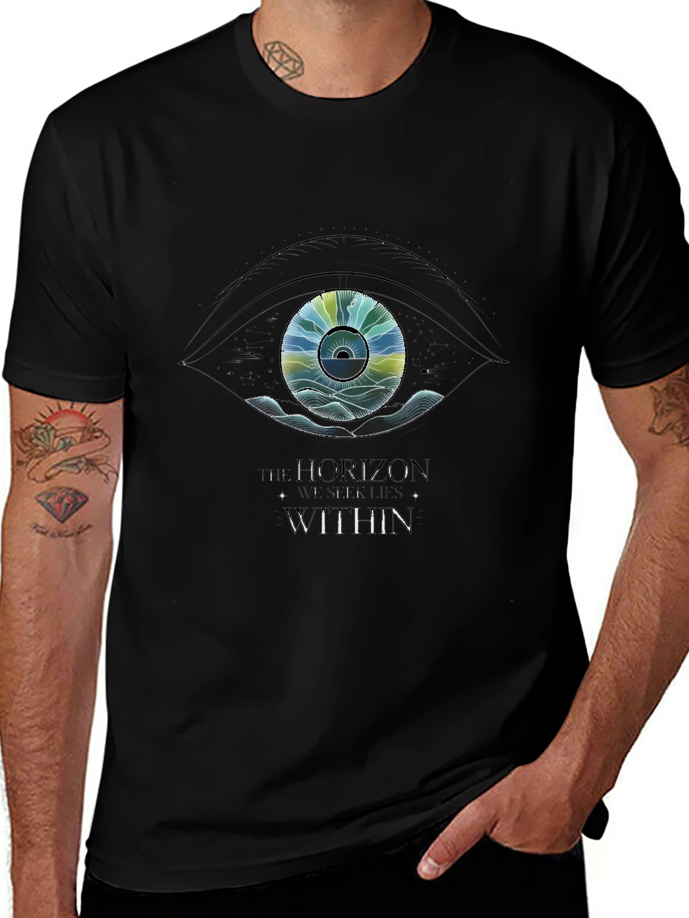 Eye Graphic Black T-Shirt - Horizons Within