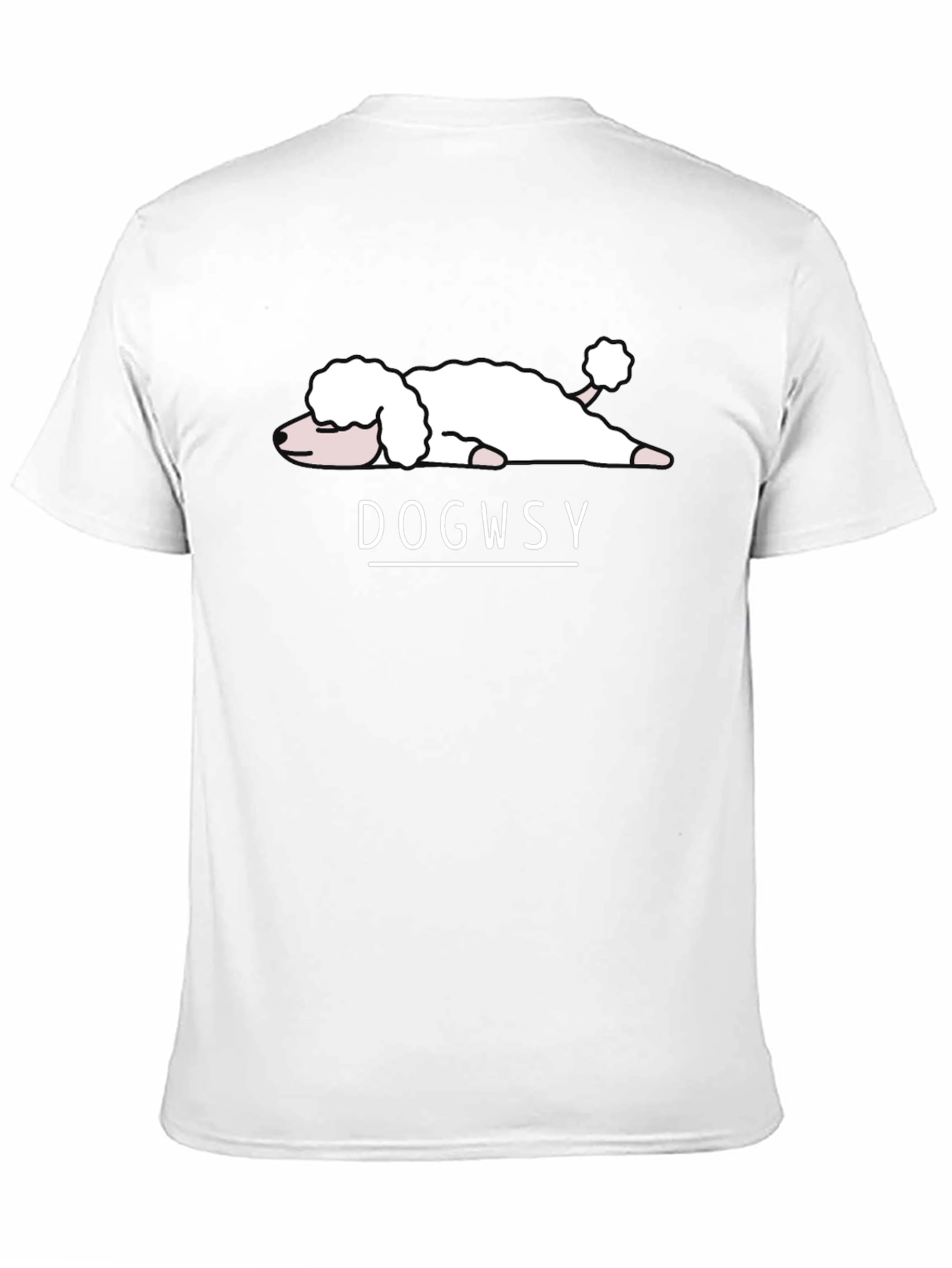 Dogwsy Black Cotton Tee - Relaxed Poodle Graphic T-Shirt