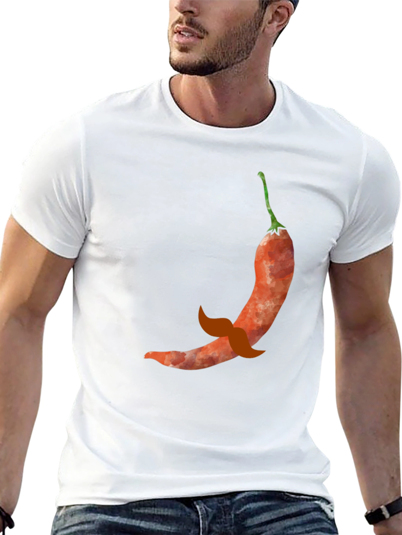 Chili Pepper Mustache Graphic Tee
