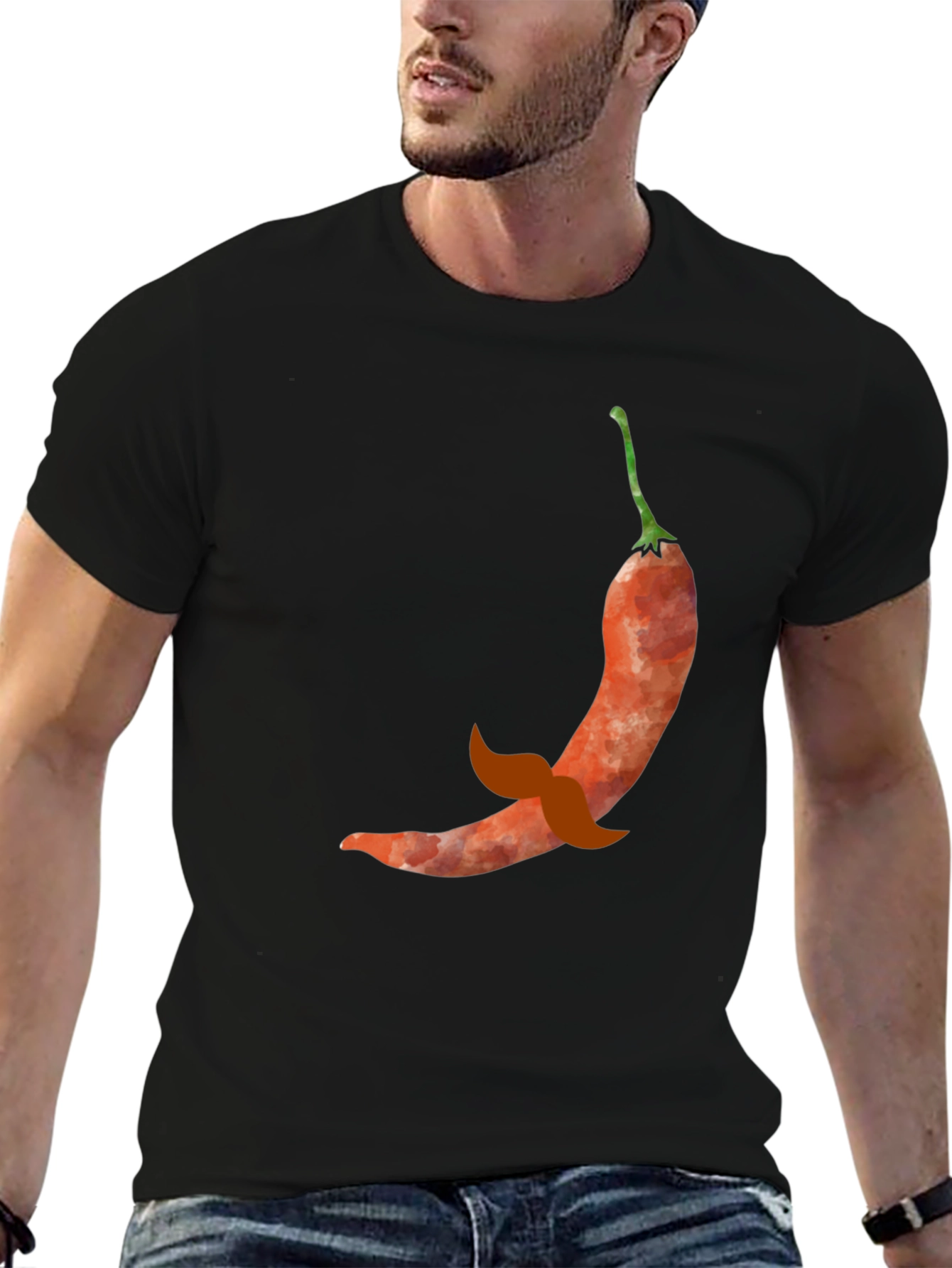 Chili Pepper Mustache Graphic Tee