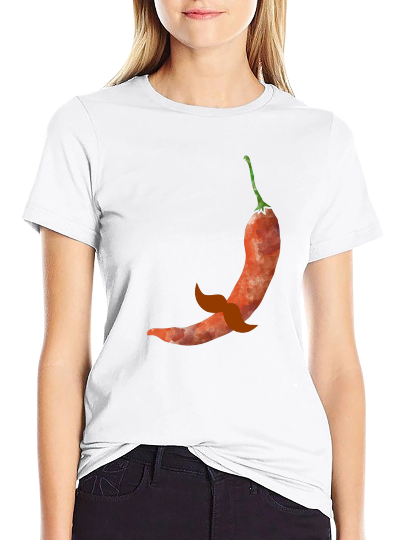 Chili Pepper Mustache Graphic Tee