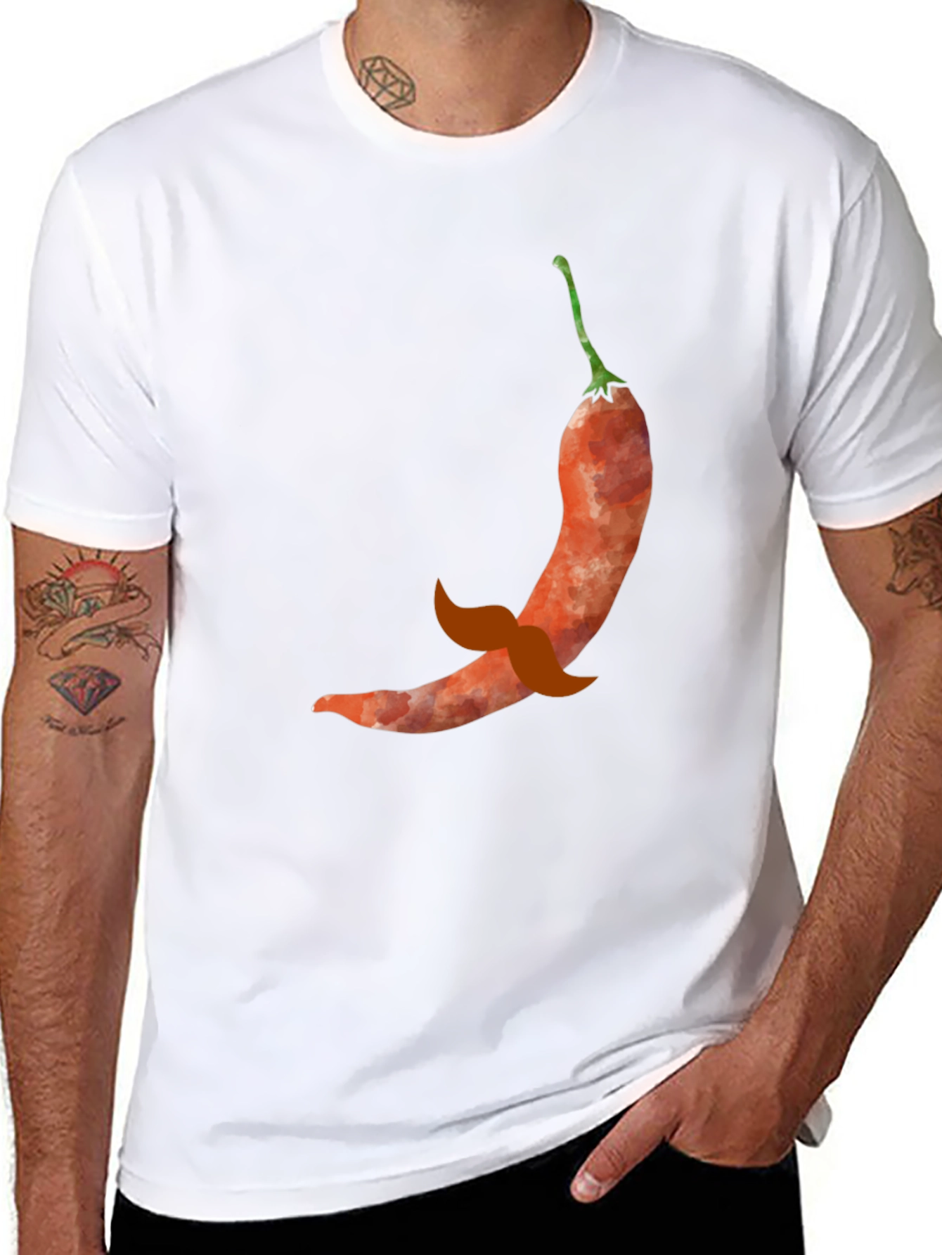 Chili Pepper Mustache Graphic Tee