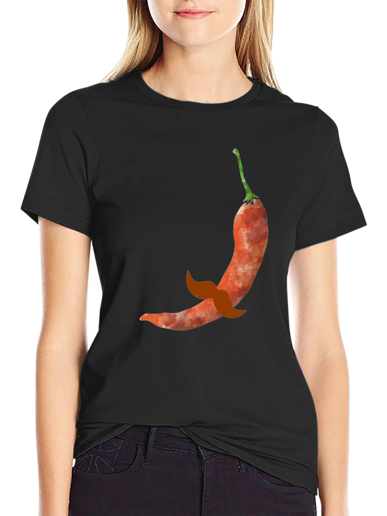 Chili Pepper Mustache Graphic Tee