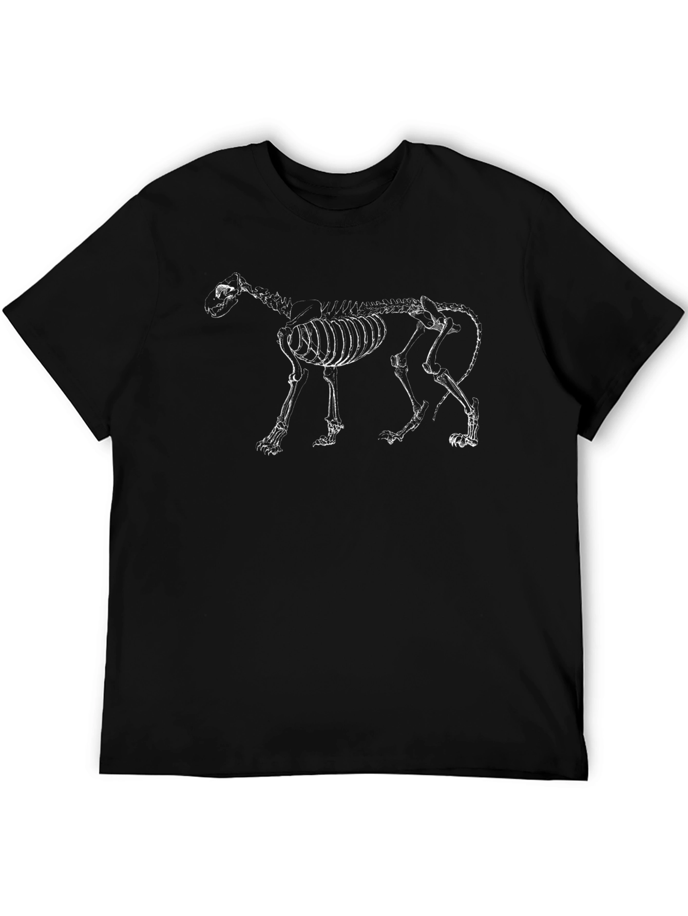 Skeleton Dog Graphic Tee - Black Unisex Shirt
