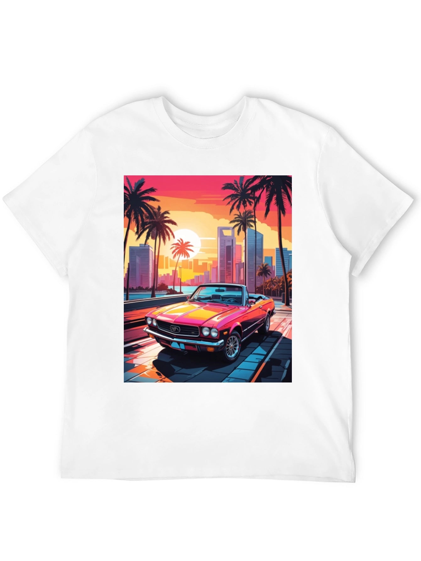 Retro Sunset Car Graphic Tee