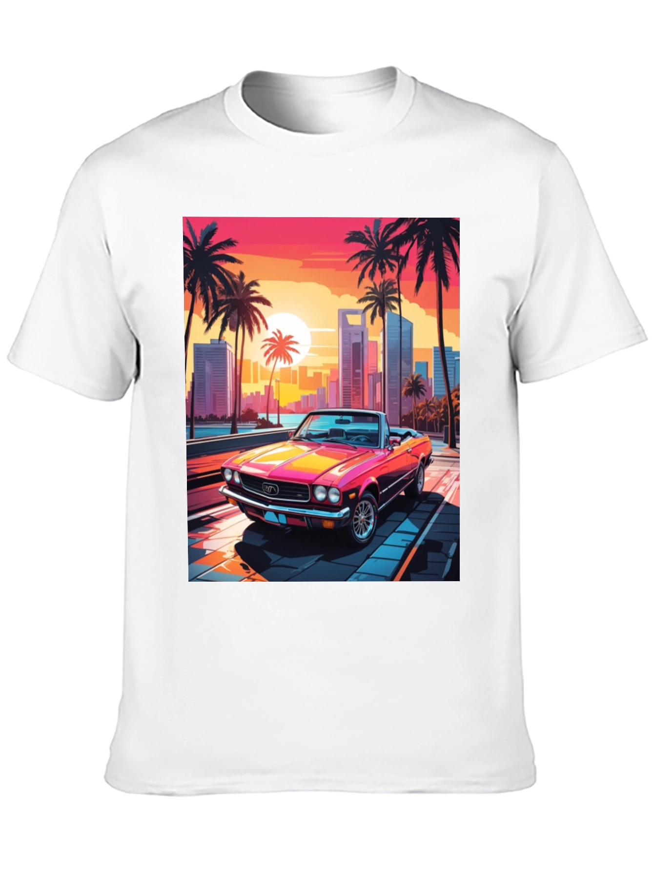 Retro Sunset Car Graphic Tee