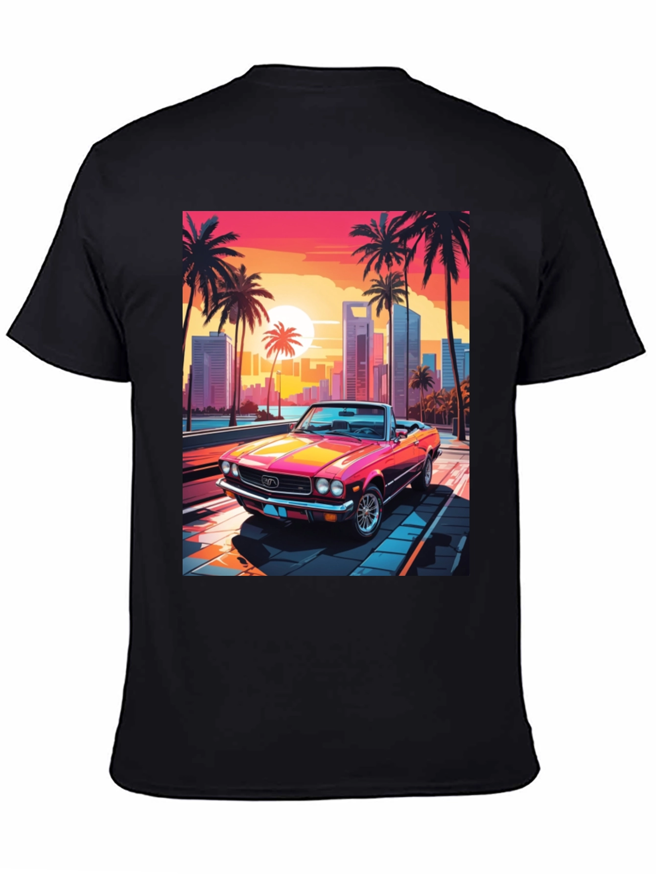 Retro Sunset Car Graphic Tee